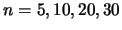 $n=5,10,20,30$