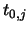 $t_{0,j}$