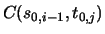 $C(s_{0,i-1},t_{0,j})$