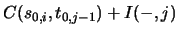 $C(s_{0,i},t_{0,j-1}) + I(-,j)$