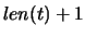 $len(t)+1$