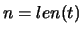 $n=len(t)$