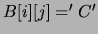 $B[i][j]='C'$