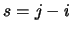 $s=j-i$