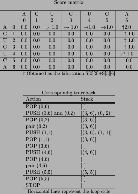 \begin{figure}\begin{center}
\quad \\
Score matrix \\
\quad \\
\begin{tabular...
...ll Horizontal lines represent the loop cicle
\end{center}\normalsize\end{figure}