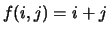 $f(i,j)=i+j$