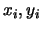 $x_i,y_i$