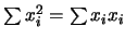 $\sum x_i^2=\sum x_ix_i$
